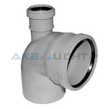 Колено 110х50/90* (отвод вверх) серое (28)