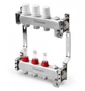 Колл. группа  1"х4х3/4" с расход. (нерж.) PRO AQUA* АКЦИЯ!