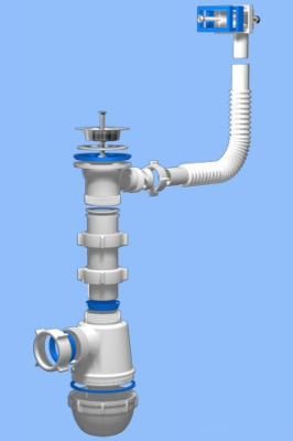 Сифон 11/2" * 40 кухн Грот бутыл,с перелив. d50 АНИ (А0140)