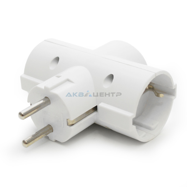 Тройник 3-х м с/з 16А белый Jilion Тройник 3-х м с/з 16А белый Jilion