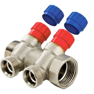 Коллектор 1"х2х3/4" е/к с рег. вентилями TIM