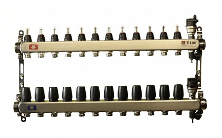 Колл. группа 1"х12х3/4" с расход. (нерж.) TIM