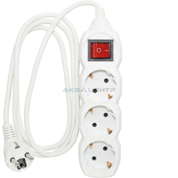 Удлинитель 3 гнез. х 3м с/з с/ф 3х1 (16А, 3500Вт)