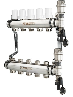 Кол. группа в сборе 1"х10 вых. 3/4" Евроконус НЕРЖ VALTEC* АКЦИЯ!