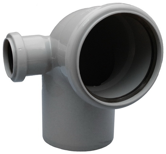 Колено 110х50/90* (левое) серое (28)