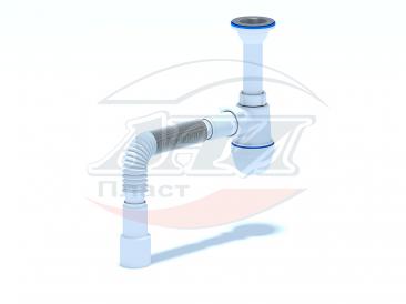 Сифон 11/2" * 40 кухн с литым выпуском, с гибкой трубой 40*40/50 АНИ (С0115)