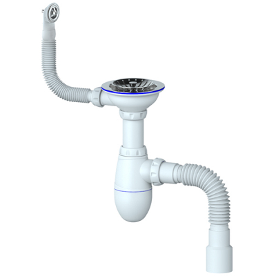 Сифон 3 1/2" * 40 кухн бутыл. с гофрой 40/50, с кругл  перелив В426Р UNICORN