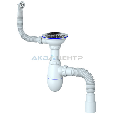 Сифон 3 1/2" * 40 кухн бутыл. с гофрой 40/50, с кругл  перелив В426Р UNICORN