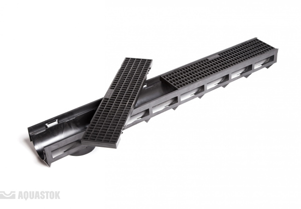 Лоток  DN90 H100 (П) + (П.Р.) "AQUA-TOP" (комплект) "Аквасток"