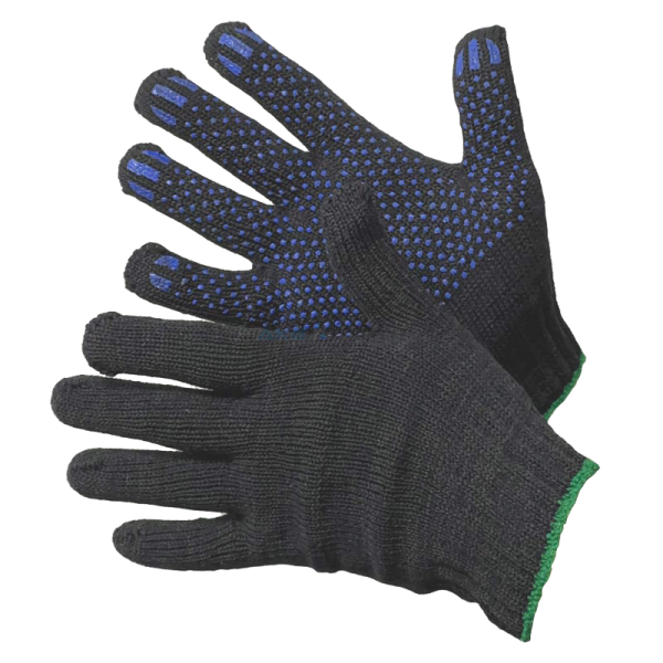 Перчатки ХБ с ПВХ Точка 7.5/6 (синий) Перчатки ХБ с ПВХ Точка 7.5/6 (синий)
