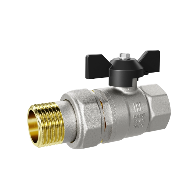 Кран американка   3/4" ВР/НР бабочка (черный) LD Pride (12)