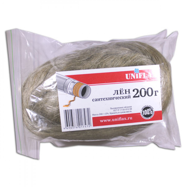 Лен 200 грамм (чесаный) UNIFLAX