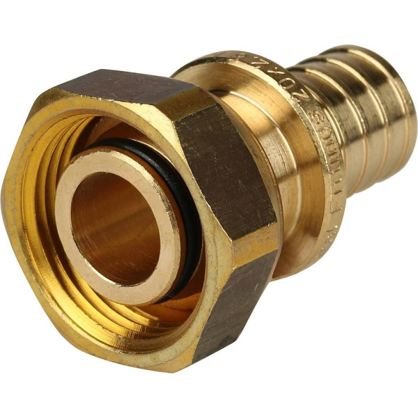 Переходник  16 х 3/4" с накидной гайкой (евроконус) аксиальный STOUT
