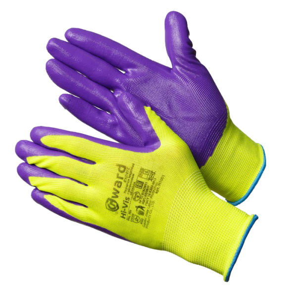 Перчатки нейлоновые "Hi-Vis" (фиолетовые)